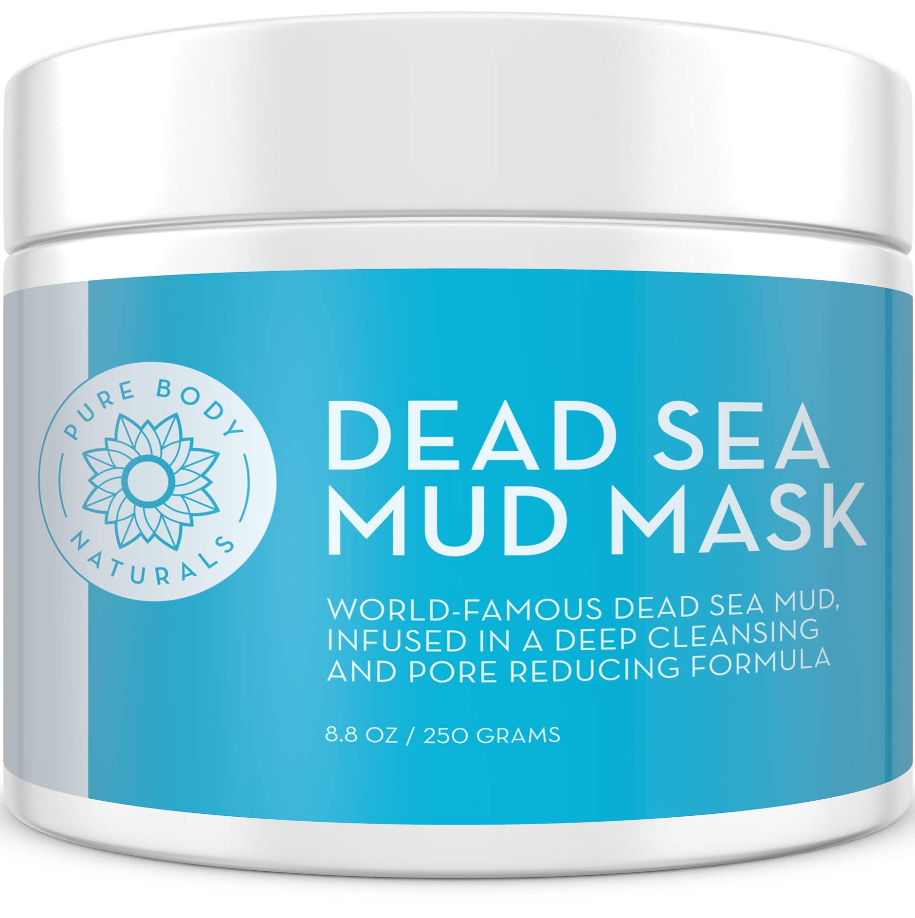 NEW Premium Dead Sea Mud Mask for Face and Body, Purifying Face Mask for Acne, Blackheads, and Oily Skin by Pure Body Naturals, 8.8 Ounce