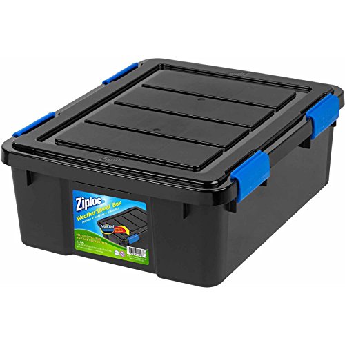 Ziploc 26.5 Qt. Small WeatherShield Storage Box, 1, Black
