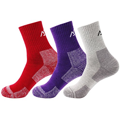 Airka Women's Hiking Socks 3 Pairs - Full Thickness Micro Crew For Trekking Mountaineering