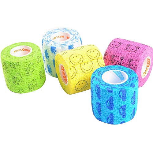Stmandy Vet Wrap Bulk, Bandage Wrap Vet Tape 2 Inch,Waterproof Self Adherent for The People or The pet(cat, Dog, Horse and so one) who was injure or Have Wounds (Cartoon)