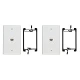 BUYER'S POINT Cat6 Female-to-Female Wall Plate | UL Listed, 1 Port with an Easy Install Low Voltage Mounting Bracket, Perfect for High Speed Data Connection at Work or Home (White) — 2 Pack