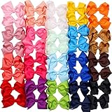 CÉLLOT 40PCS 4.5 Inch Hair Bows for Girls Grosgrain Ribbon Toddler Hair Accessories with Alligator Clips for Baby Girls Toddlers Kids in Pairs