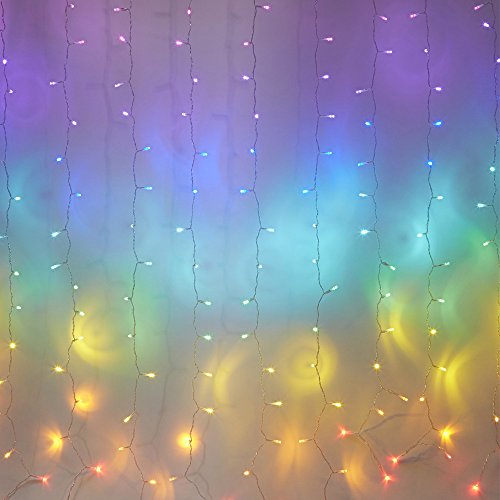 Fefelightup Rainbow Curtain Lights Size 4.9Ft x 4.2Ft Fairy Lights Fantasy Unicorn (Rainbow)