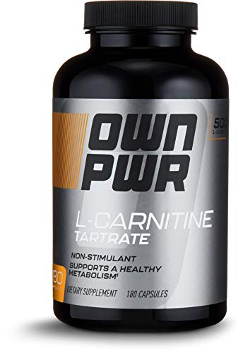 Amazon Brand - OWN PWR L-Carnitine Tartrate 500 MG, 180 Capsules, Value Size
