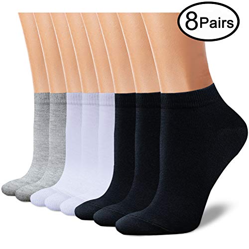 CHARMKING 8 Pairs Womens Ankle Socks No Show Socks Women Socks Casual Socks