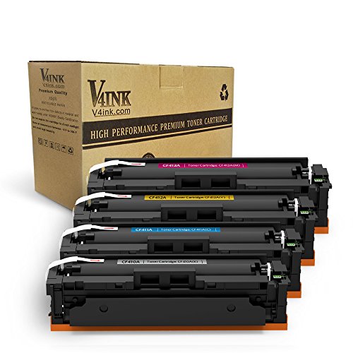 V4INK New Compatible for HP 410A CF410A 410X CF410X Toner Cartridge for HP Color Laserjet Pro MFP M477fdw M477fnw M477fdn M452dw M452dn M452nw M477 M452 Printer (Black,Cyan,Yellow,Magenta),4 Packs