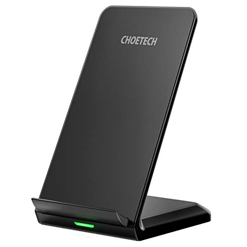 CHOETECH Wireless Charger, Qi-Certified Wireless Charging Stand, 7.5W Compatible iPhone Xs Max/XR/XS/X/8/8 Plus, 10W Fast-Charging Galaxy Note 10/S10/S10+/S10E,5W All Qi-Enabled Phones(No AC Adapter)