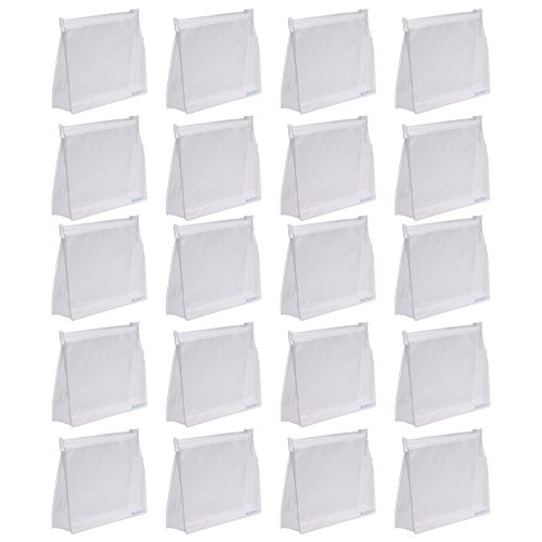 Bluecell 20 PCS Mini Small PVC Transparent Plastic Cosmetic Organizer Bag Pouch With Zipper Closure,Travel Toiletry Makeup Bag