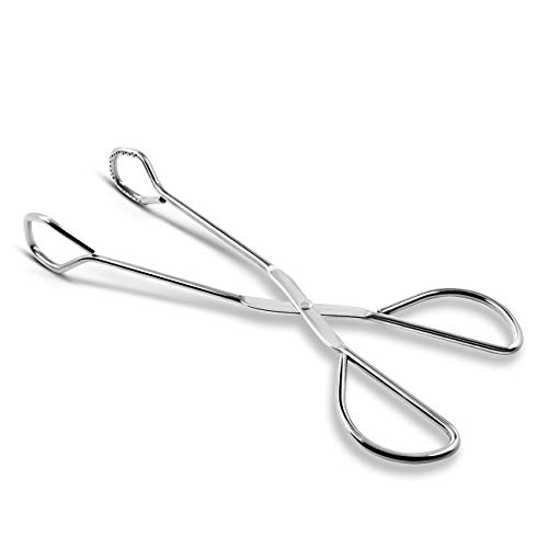 Food Tongs, Hiash Heavy Duty Stainless Steel Kitchen Tongs for Cooking, Barbecue, Serving Scissors Tongs - Buffet Pliers 9 Inch