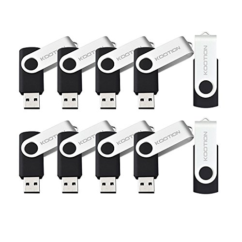 Kootion 32 GB USB Flash Drive 32 gb Flash Drive 10 Pack Thumb Drive Memory Stick Pen Drive Keychain Design Black