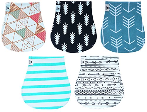 Baby Burp Cloths Girls Boys Waterproof Organic Bibs Rags 5 pretty pads