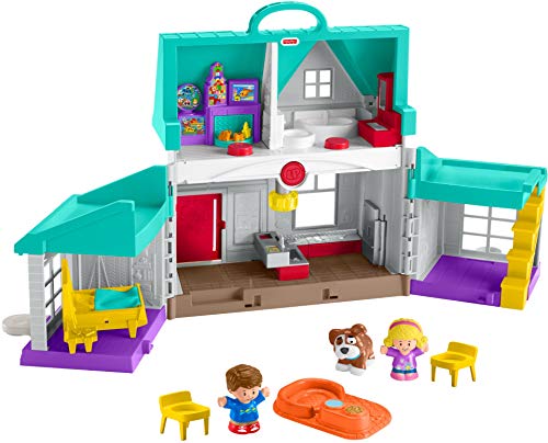 Fisher-Price Little People Toddler Playhouse Big Helpers Home Electronic Playset with Figures & Accessories for Ages 1+ Years