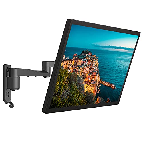 WALI TV Wall Mount Bracket Articulating Full Motion Detachable Arm for Most 13 to 42 inch LED, LCD Flat Screen Display, up to 44lbs (1342LM), Black