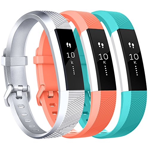 Vancle for Fitbit Alta HR/Ace Bands and Alta Bands, Adjustable Replacement Accessories Wristbands for Fitbit Ace/Alta and Alta HR, Pink White Teal, Small