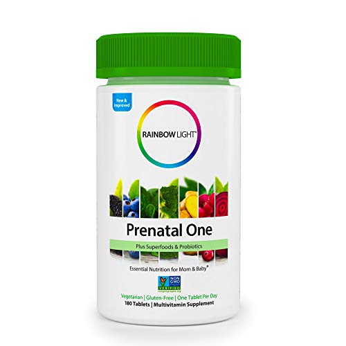 Rainbow Light Prenatal One Non-GMO Project Verified Multivitamin Plus Superfoods & Probiotics - 180 Tablets
