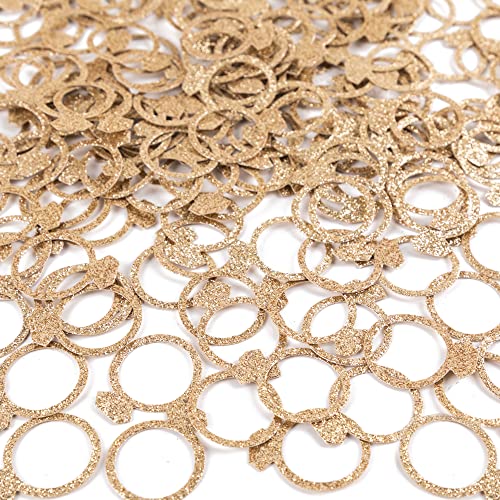 Fonder Mols Glittery Rose Gold Ring Confetti for Wedding Bridal Shower Bachelorette Engagement Party Table Scatter Decorations 200 Pcs/Pack