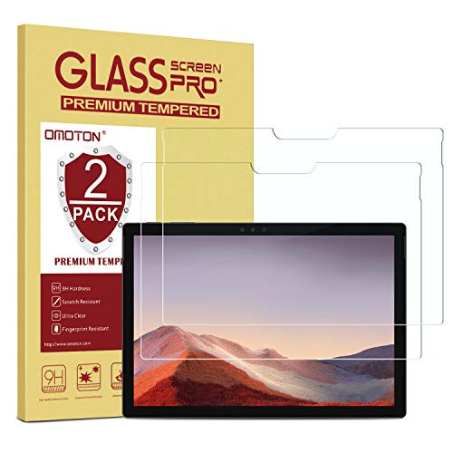 Book Cover [2-Pack] OMOTON Screen Protector for Surface Pro 7 plus/Surface Pro 7/Surface Pro 6 / Surface Pro (5th Gen) / Surface Pro 4 - [Tempered Glass] [High Responsivity] [Scratch Resistant] (NOT for Surface Pro 8)