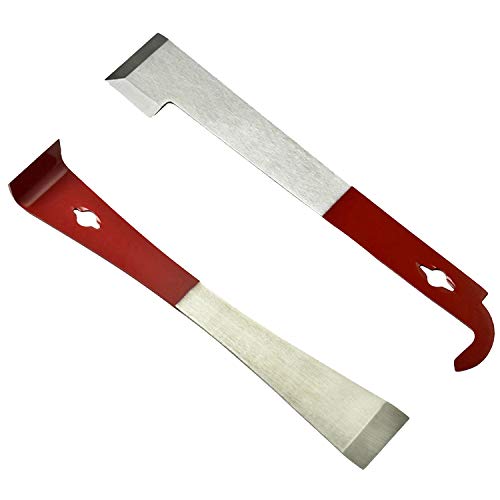 Kasteco 2 Pack Stainless Steel Beekeeping Hive Tool Hive Scraper Tool Bee Frame Lifter and Scraper Equipment for Beekeepers, 2 Types