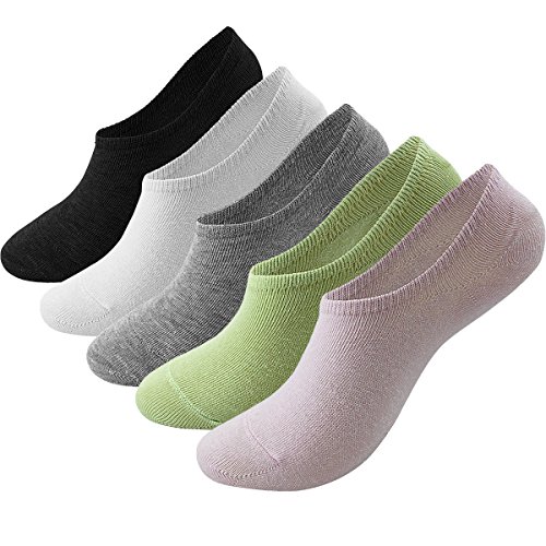 Womens No show Socks 5 Pairs, US Women 5-7.5