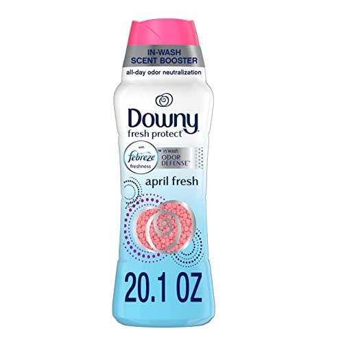 Book Cover Downy Fresh Protect with Febreze Odor Defense Laundry Scent Beads for Washer, April Fresh, 20.1 Oz