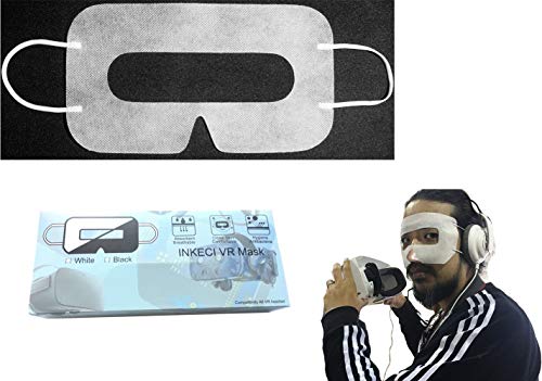 Book Cover INKECI Universal Disposable VR Mask Oculus Quest face Cover for Oculus/HTC VR -Prevent Eye Infections ï¼ˆ White 100pcsï¼‰
