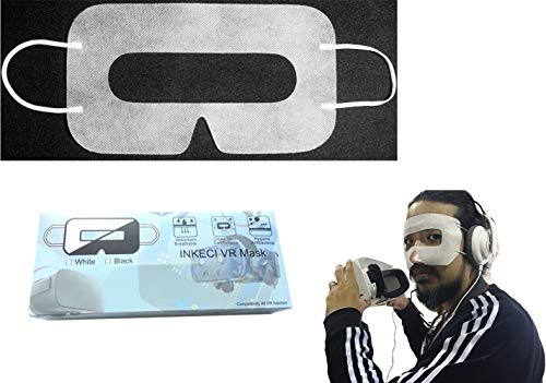 INKECI Universal Disposable VR Mask Oculus Quest face Cover for Oculus/HTC VR -Prevent Eye Infections ï¼ˆ White 100pcsï¼‰