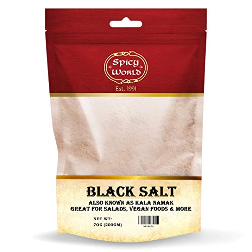 Spicy World Indian Black Salt 7 Ounce - Pure, Unrefined, and Natural (Kala Namak)