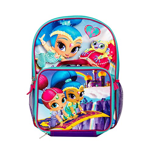 Nickelodeon Shimmer and Shine Rainbow Backpack with Insulated Lunch Kit for Girls