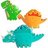 Book Cover Moon Boat Dinosaur Cupcake Wrappers Toppers Party Supplies Birthday Dino Cake Decorations Jurassic - T-Rex/Triceratops/Spinosaurus 45 PCS