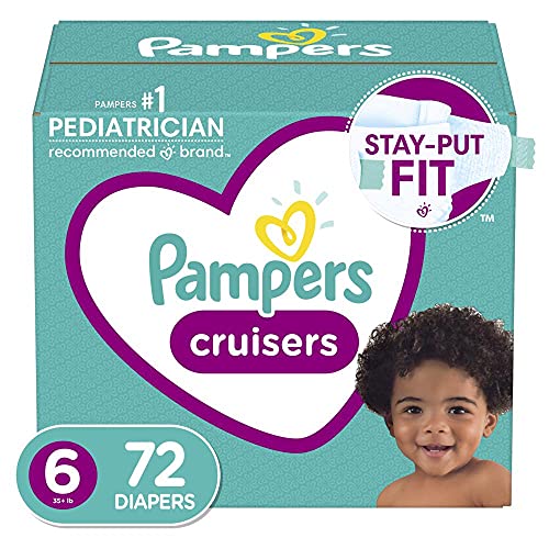 Diapers Size 6, 72 Count - Pampers Cruisers Disposable Baby Diapers, Giant Pack (Packaging May Vary)