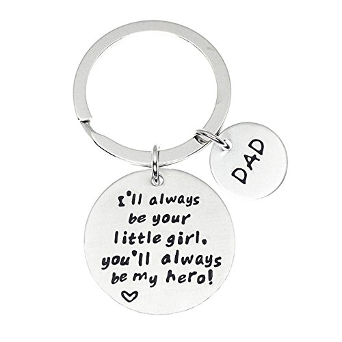XYBAGS Father's Day Birthday Christmas Keychain Gifts for Dad from Daughter, Dad's Birthday Personalized Gift Idea from Daughter - I'll Always Be Your Little Girl