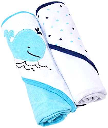 Book Cover Gerber 2-Piece Hooded Bath Towel, Whale, 26