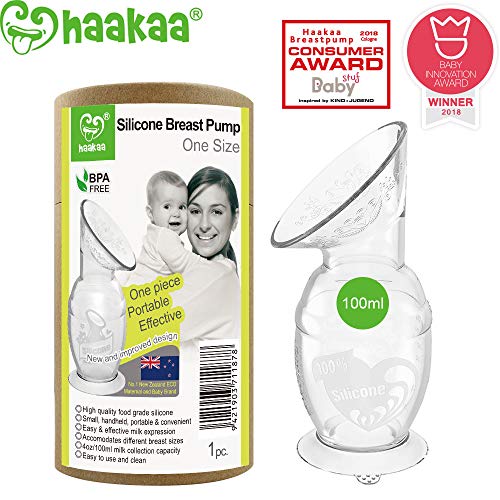 Book Cover Haakaa Manual Breastpump Saver with Base 4oz/100ml