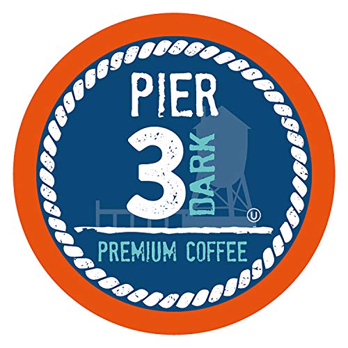 Pier 3 Dark Roast Coffee Pods, Compatible with 2.0 K-Cup Brewers, 40 Count