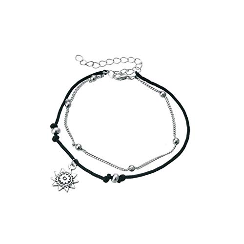 Dolland Sun Ankle Bracelet Multilayer Anklet Bracelet Anklet Chain Beach Foot Jewelry for Women