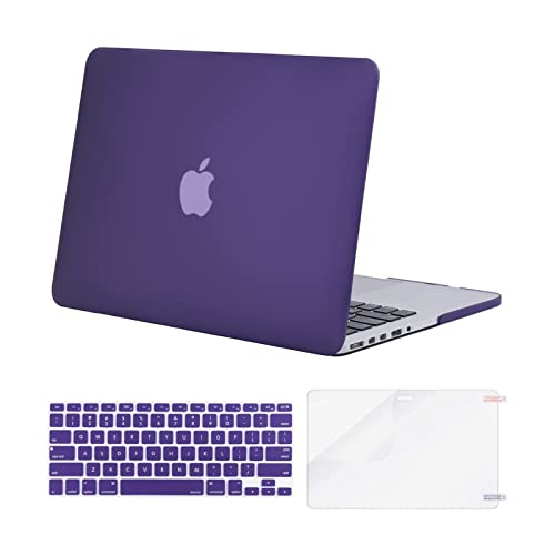 MOSISO Case Only Compatible with MacBook Pro Retina 13 inch (Models: A1502 & A1425) (Older Version Release 2015 - end 2012), Plastic Hard Shell Case & Keyboard Cover & Screen Protector, Ultra Violet