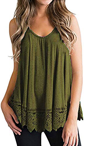Artfish Women's Flowy Tank Tops Camis Scoop Neck Sleeveless Loose Fit