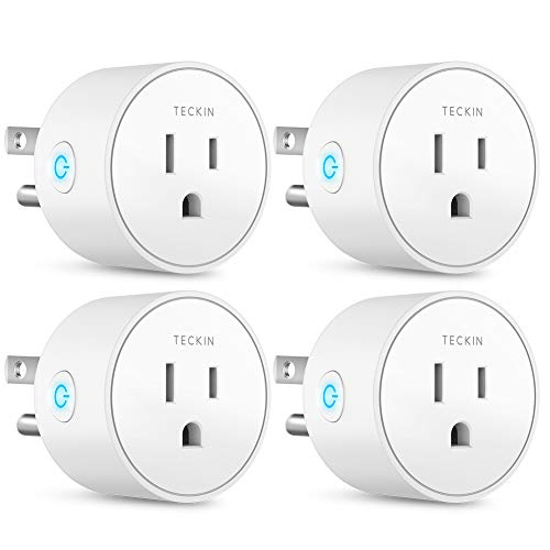 Book Cover Smart Plug Works with Alexa Google Assistant IFTTT for Voice Control, Teckin Mini Smart Outlet Wifi plug with Timer Function, No Hub Required, White FCC ETL Certified