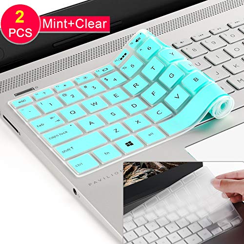 Book Cover [2 Pack] Keyboard Cover Skin for 15.6