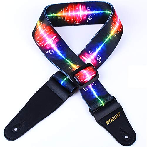 Guitar Strap Electric Guitar Straps & Bass Strap Adjustable Soft Polyester Cotton With Jacquard Pattern Guitar Strap Accessories (Guitar Strap -Note)
