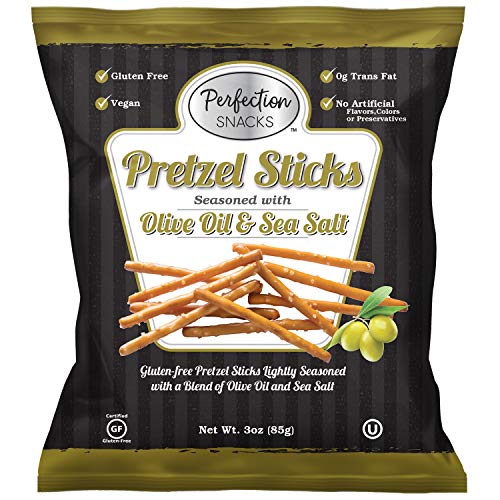 Perfection Snacks Gluten Free Pretzels (Olive Oil & Sea Salt, 3 Ounce (Pack of 6))