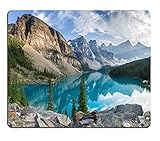 Pingpi Rectangular Rocky Mountains Nature Mouse Mat for Office - Print Mousepad