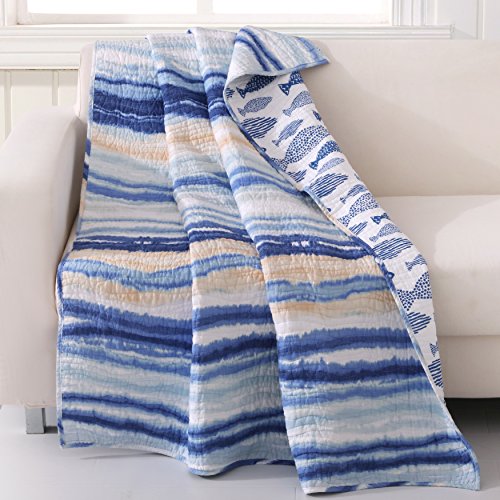 Book Cover Barefoot Bungalow Throw Blanket, Blue, 50 inches x 60 inches
