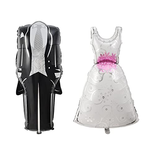 HAIOPS Bride Groom Dress Foil Helium Balloon Marriage Decoration Balloon for Romantic Wedding Party Balloon