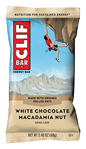 CLIF BARS - Energy Bars - White Chocolate Macadamia Nut Flavor - Made with Organic Oats - Plant Based Food - Vegetarian - Kosher (2.4 Ounce Protein Bars, 18 Count) Packaging May Vary
