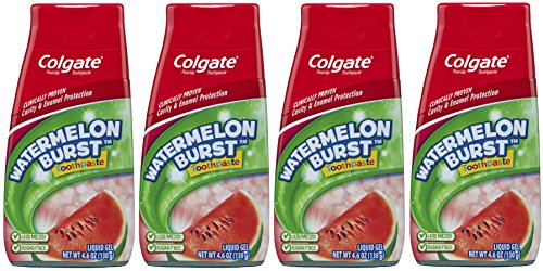 Book Cover Colgate 2-in-1 Kids Toothpaste & Anticavity Mouthwash, Watermelon Burst, 4.6 Oz (4 Pack)