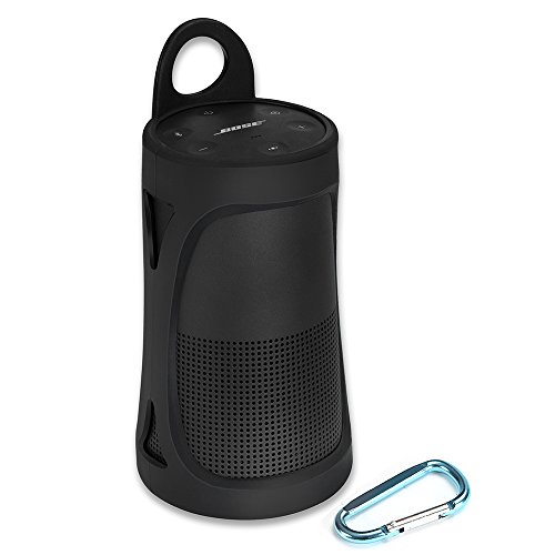 Pushingbest Silicone Case for Bose SoundLink Revolve with Extra Carabiner Offered for Easy Carrying