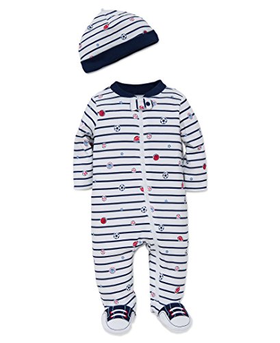 Little Me baby-boys Unisex Baby 2 Piece Footie and Cap Set