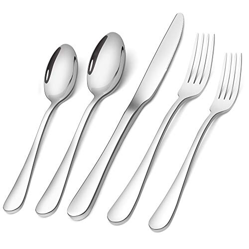 Book Cover Silverware Set,SHARECOOK 20-Piece Stainless Steel Flatware Set,Kitchen Utensil Set Service for 4,Tableware Cutlery Set for Home and Restaurant, Dishwasher Safe