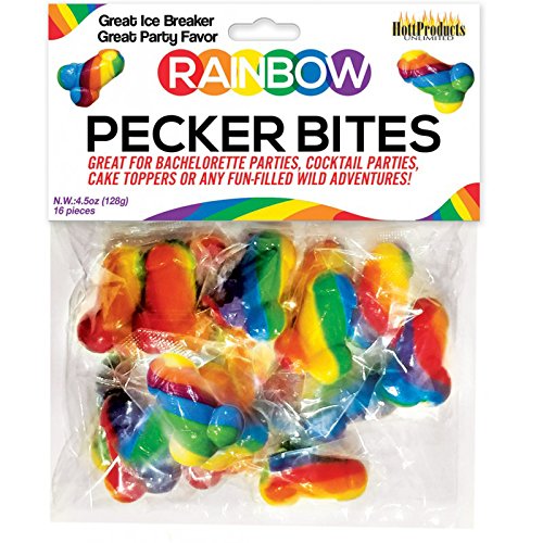 Bachelorette Party Rainbow Pecker Bites 16/Bag